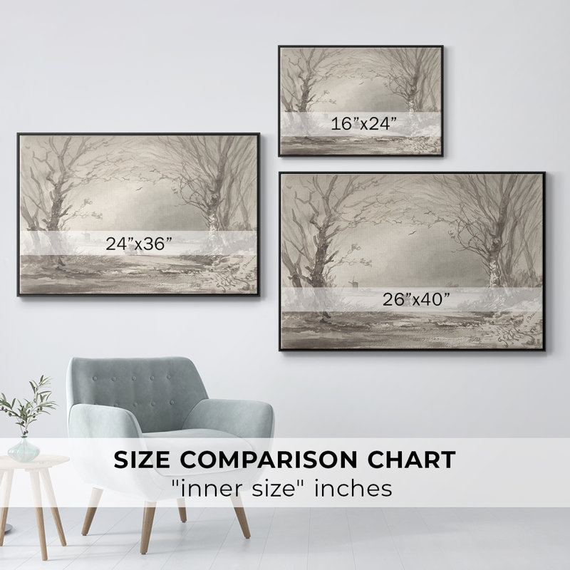 «Vintage Landscape -CLXI» sur toile, Noir, H 17 po x l 25 po