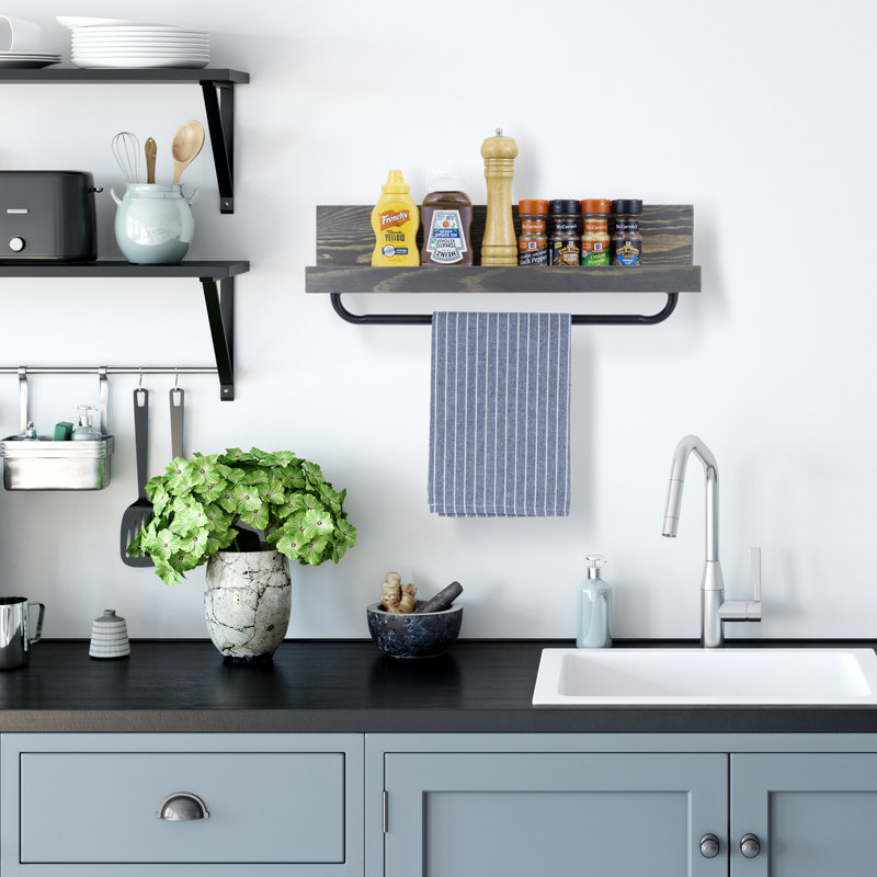 Bathroom Wall Mounted Towel Bar With Shelf