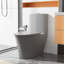 Toilette grise moderne avec double chasse - 1,1 / 1,6, chasse silencieuse, bol allongé en porcelaine à siège robuste, charnières à dégagement rapide, fabrication-121676139