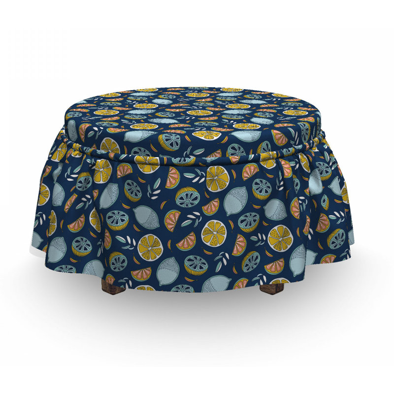 Housse pour repose-pieds citrons avec oranges