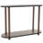Chirillo Wood Oval Spindle 1 Shelf Brown Console Table with Beaded Edges