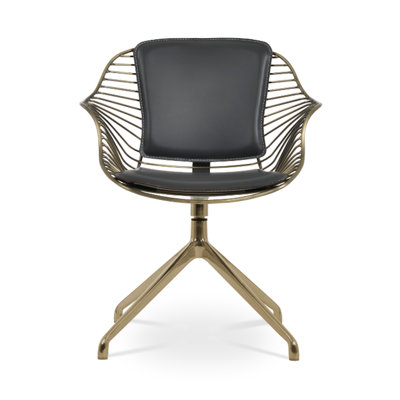 Zebra Spider Swivel Arm Chair in Brass -  sohoConcept, ZEBB-SPI-BRS-002