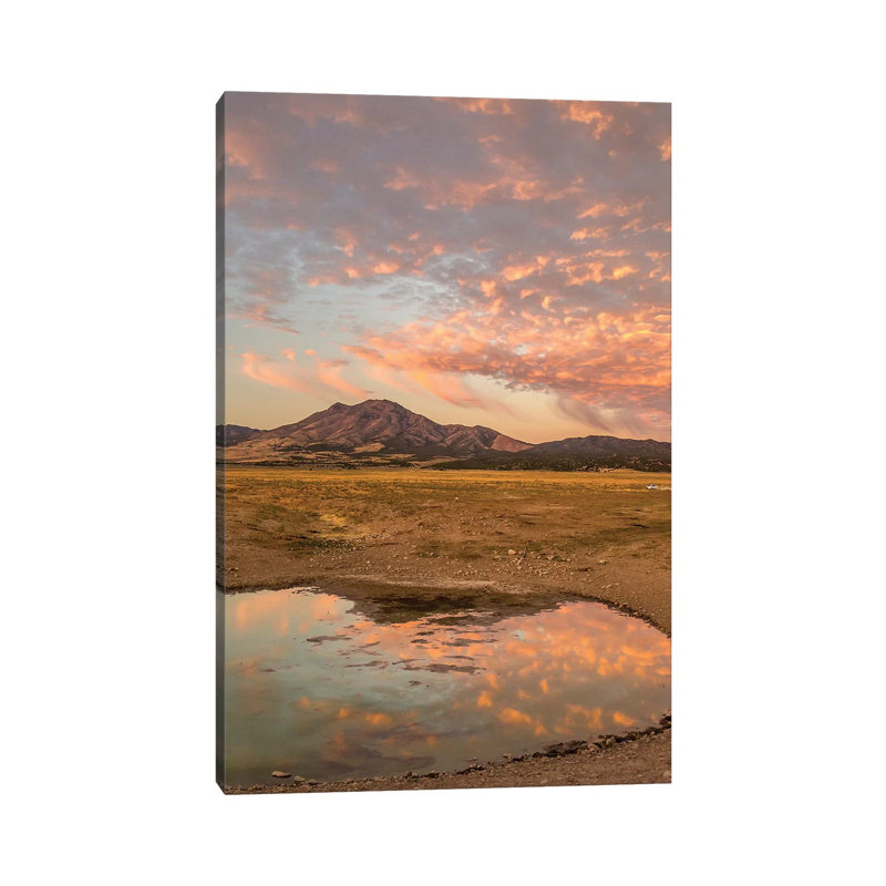 USA, Utah, Tooele County. Sunrise at a waterhole. 1 Piece Wrapped Canvas Wall Art, 30.48cm H x 20.32cm W