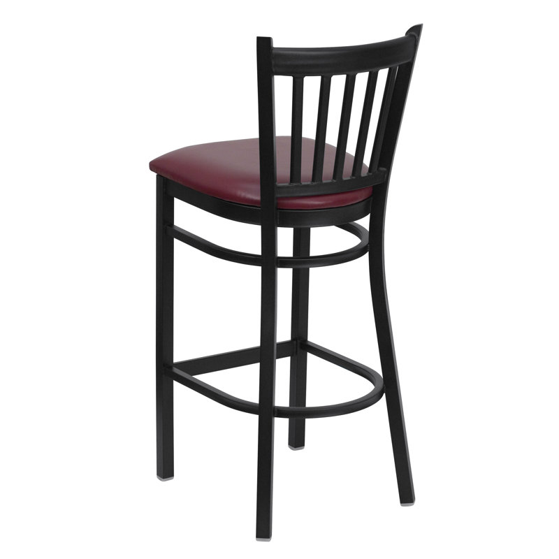 Lyman Counter Stool with Metal Frame, Burgundy, Bar Stool (30" Seat Height), 2