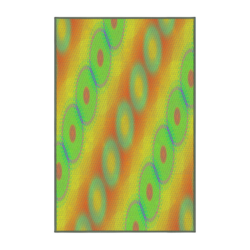 Tapis gris/zone noire à motifs, Rectangle 5 pi x 7 pi