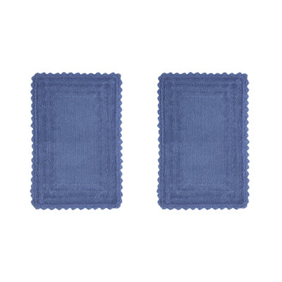 Rasika 100% Cotton Tufted 2 Piece Bathroom Rug Set, Reversible, Super Absorbent & Extra Soft Machine Washable Bath Rug Ideal for Shower & Tub Areas