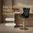 Set of 2 Black Velvet Adjustable Bar Stools, Swivel Chrome Base w/ Tufted Back & Diamond Pleating, 25-33" Height-2097474764
