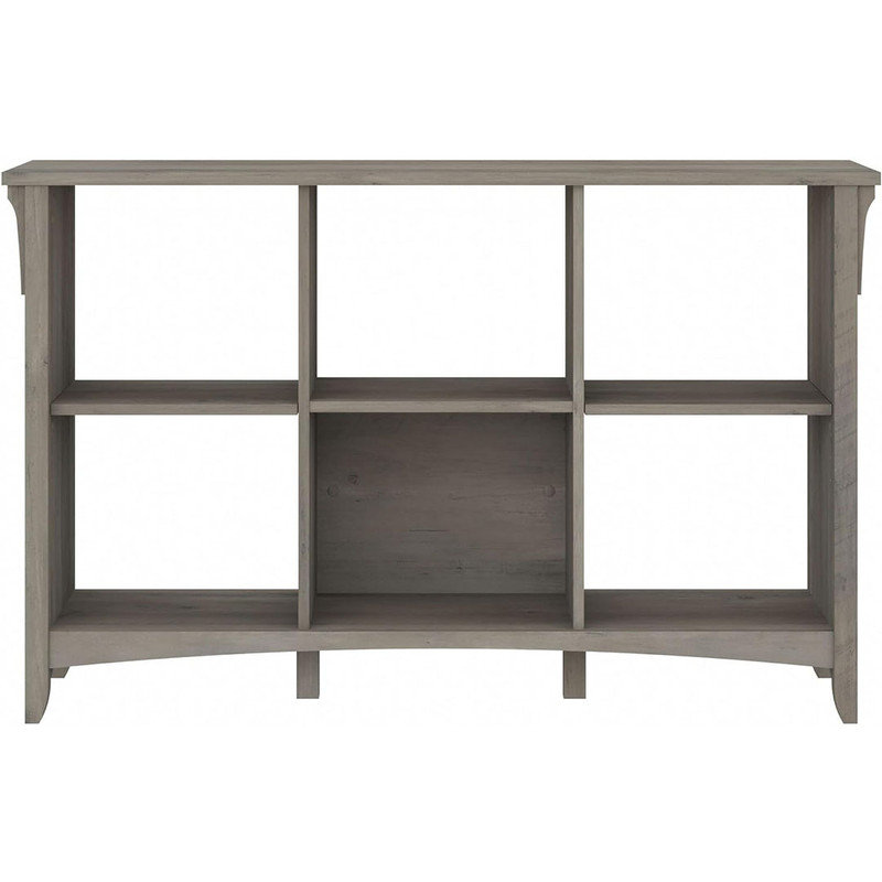 6 Cube Organizer in Driftwood Grey, Home Organizer with Open Shelving, Compact Unit for Books