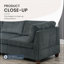 Ensemble modulaire en L gris avec canapé d'angle, fauteuils sans accoudoirs et repose-pieds en chenille gris 6 pièces