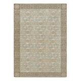 Rug & Kilim’S European Style Rug In Cream-White With Medallions In Green & Beige