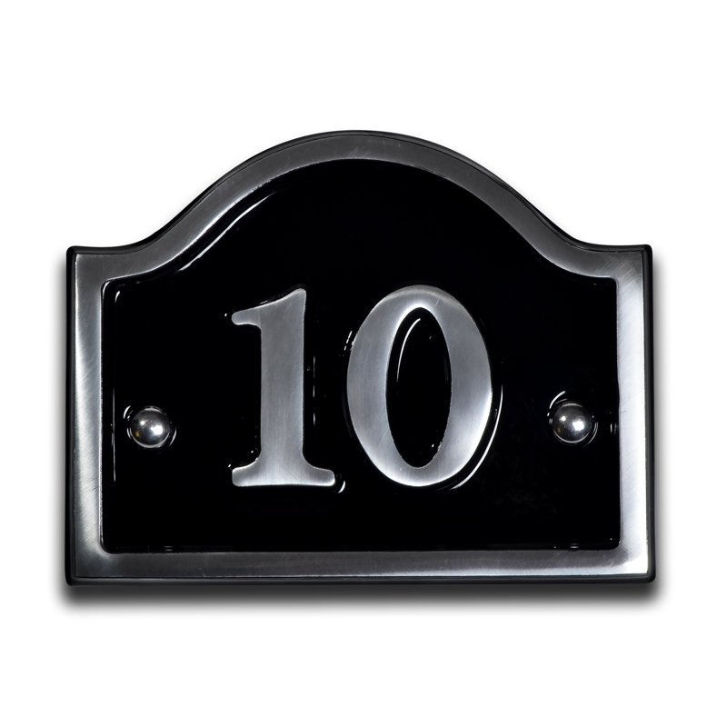 Jaclynn 11.5cm H Reflective Metal House Number, 10