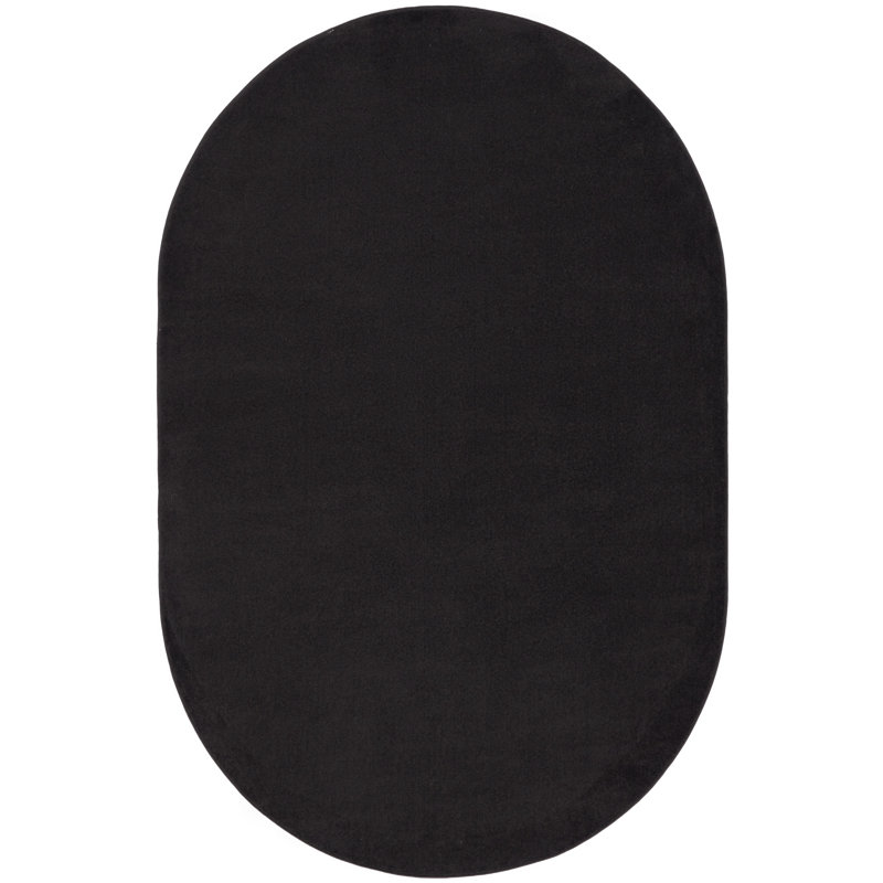 Nourison Essentials Black Indoor/Outdoor Area Rug, Oval 6' x 9