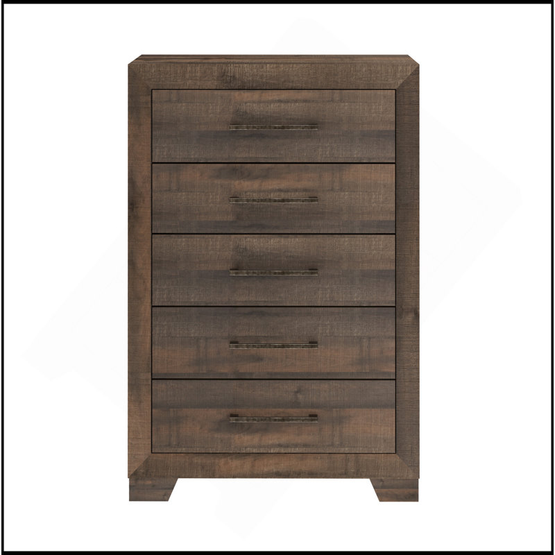 Commode brune à 5 tiroirs