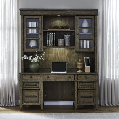  Gertraute Credenza & Hutch Set w/ LED Lighting
