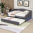 Upholstered Daybed with LED lights and a Twin Size Trundle-655625575-655625576