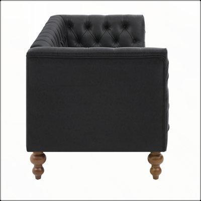 Canapé Chesterfield 73,5 pouces rembourré en PU