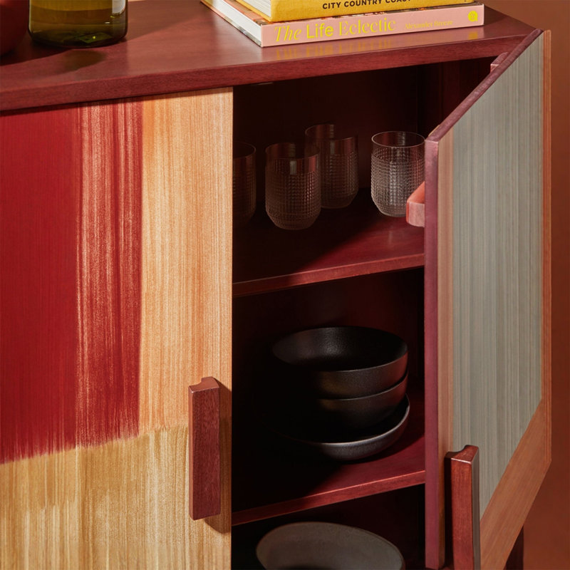 Armoire de rangement spacieuse en bois de frêne
