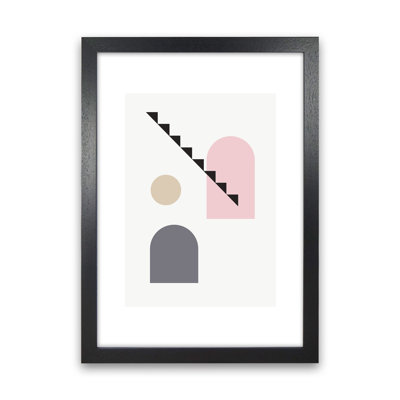 Mila Pink Stairs Left N4 by Pixy Paper - Print