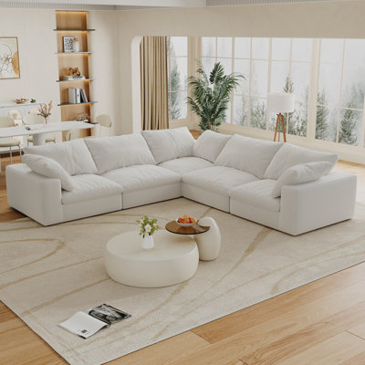 Barrecchia 120"W Down Filled Symmetrical L-shape Sectional