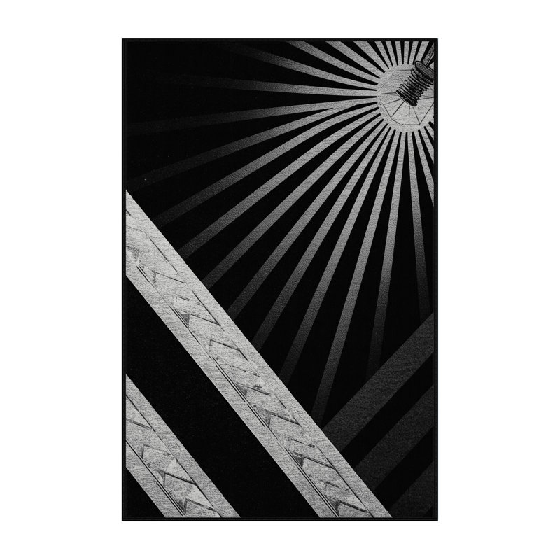 Tapis art déco lavable à la machine Osnat Broadway Lights - noir, 4 x 6