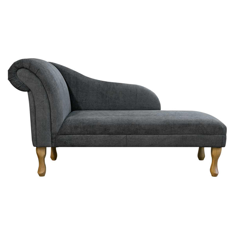 Upholstered Chaise Lounge, Grey
