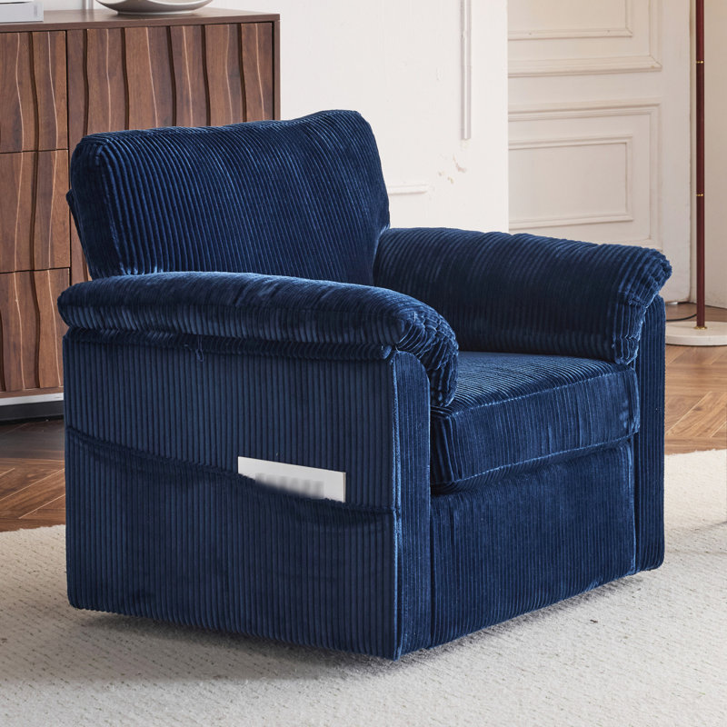 Comfortable Oversized Armchair with Premium Cushioning for Various Rooms, Blue