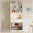 LED Coffee Bar Cabinet with Storage and Glass Holder
