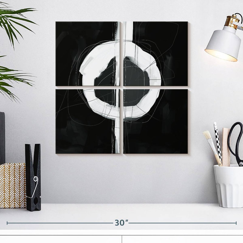 Avery BW, minimaliste abstrait, H 18 po x l 18 po
