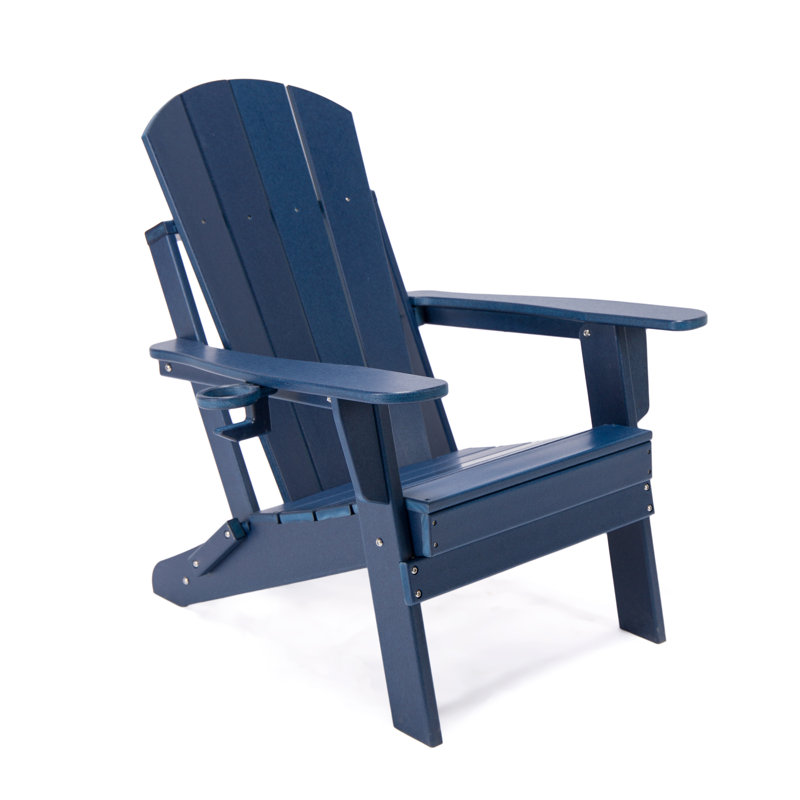 Chaise Adirondack pliante d'extérieur Défino, Bleu foncé