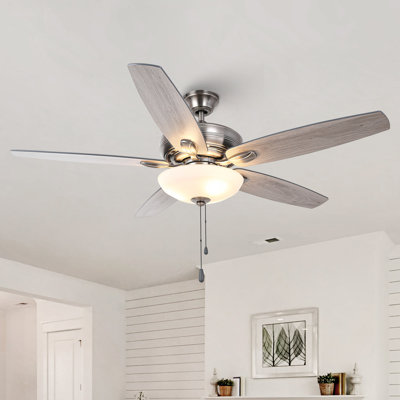 Aoibhi 52" 5 - Blade Dual Mount Ceiling Fan with LED Lights and Pull Chain