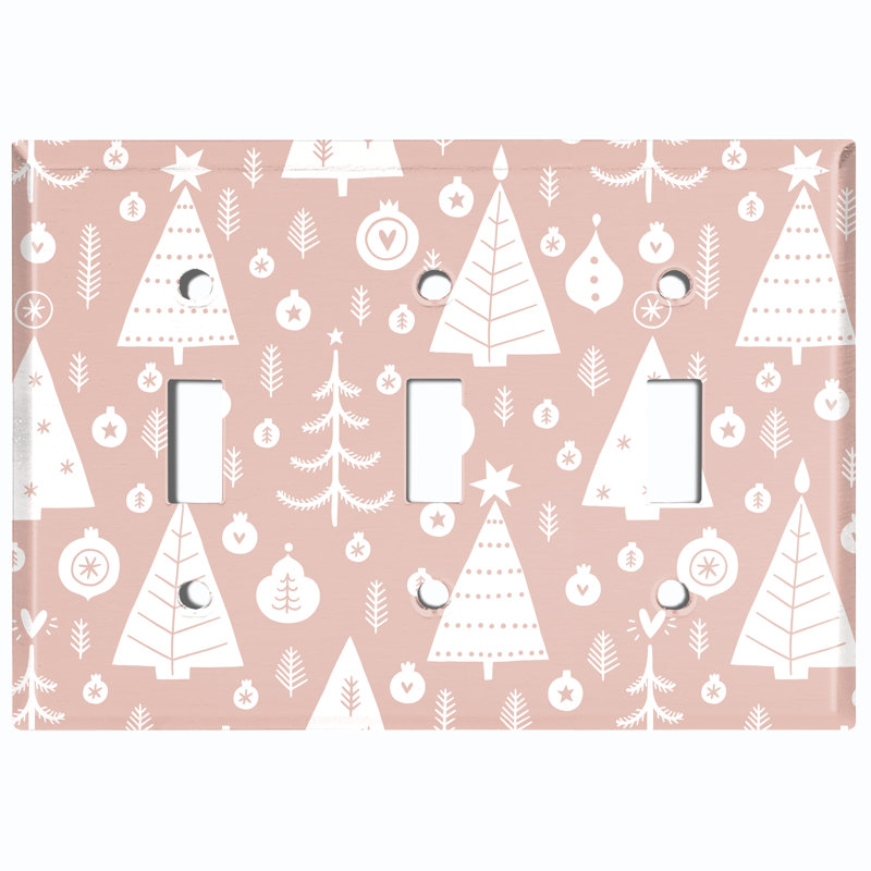 Patterned 3 - Gang Toggle Light Switch Standard Wall Plate