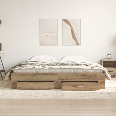 Bed Frame With Drawers Engineered Wood