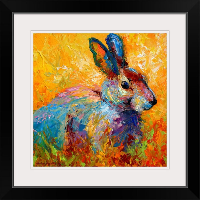«Forest Bunny» par Anke, reproduction sur toile, H 23 po x l 23 po x P 1 po, Imprimé à cadre noir