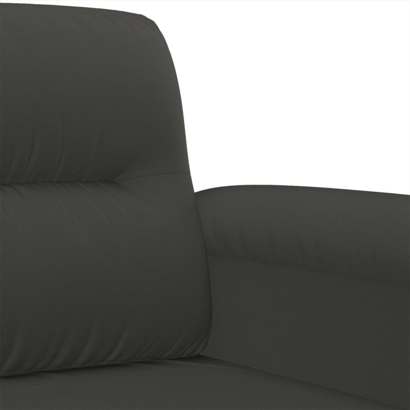 Chaise rembourrée en tissu microfibre Oriol, 100 % polyester gris foncé