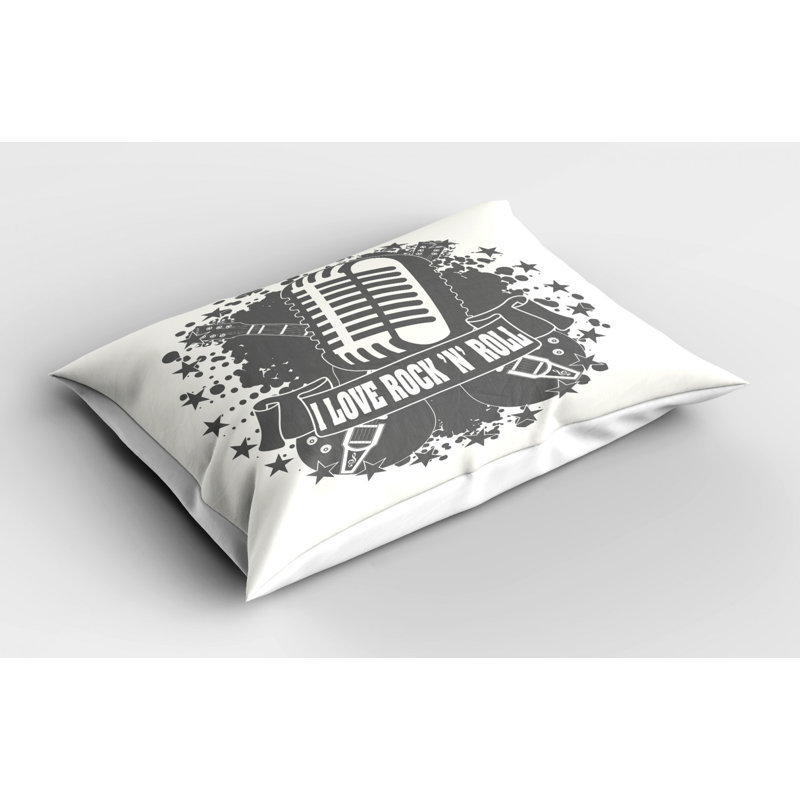 Gray/White Polyester Microfiber Piece Sham, Twin