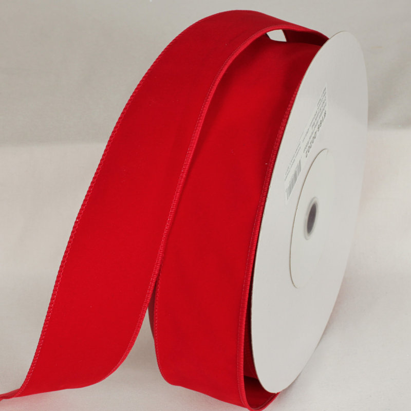 Ruban de velours, H 0,12 po x l 3 po x P 1800 po, Rouge