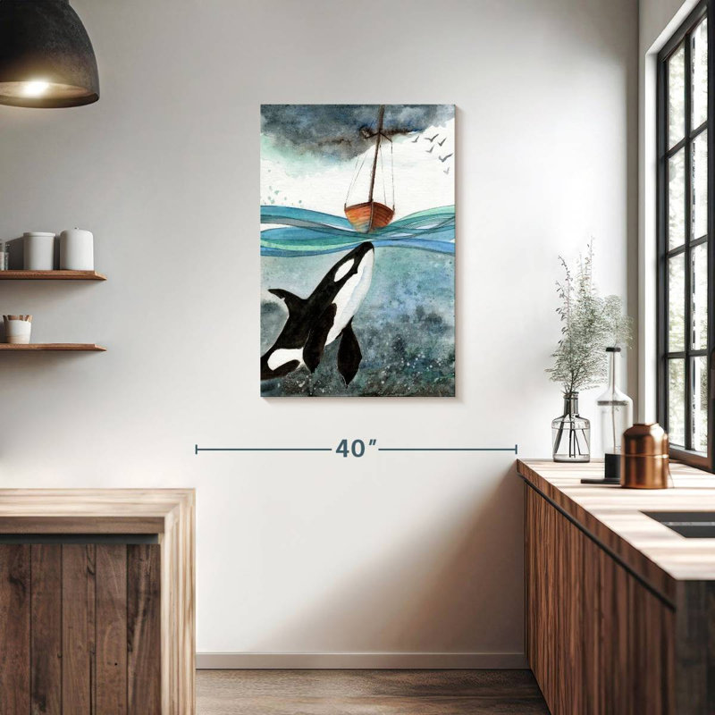 Brampt Whale Under Boat, 36" H x 24" W