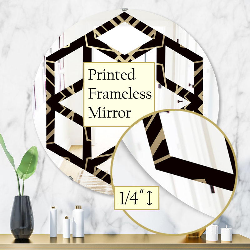 Miroir mural Hexagon Star, H 31,5 po x l po, Étoile hexagonale art déco