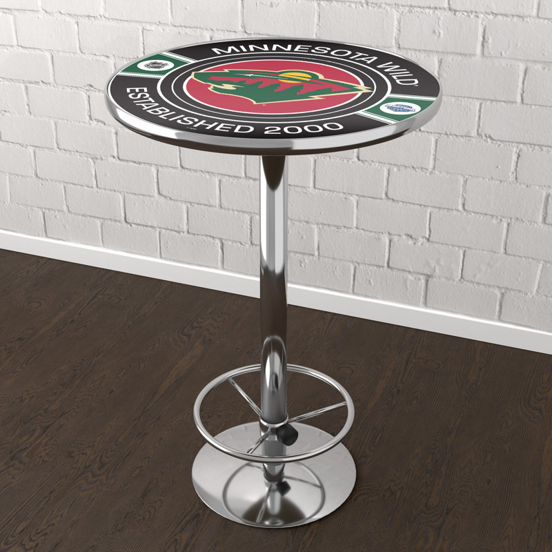 Minnesota Wild Patch  Bar Table With Footrest