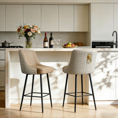 Tabourets de bar pivotants en microfibre de cuir avec revêtement de cuisine