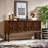 Walnut Finish Solid Wood Rectangular  Four Door Sideboard Cabinet-359404978