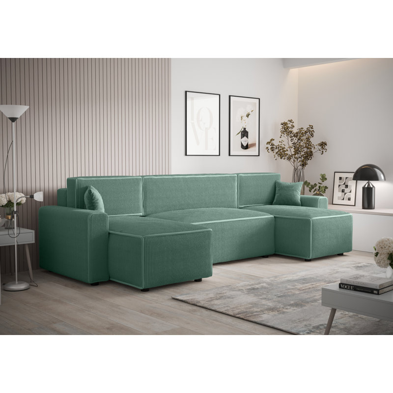 Caril 5 Seater Corner Sofa , Mint green
