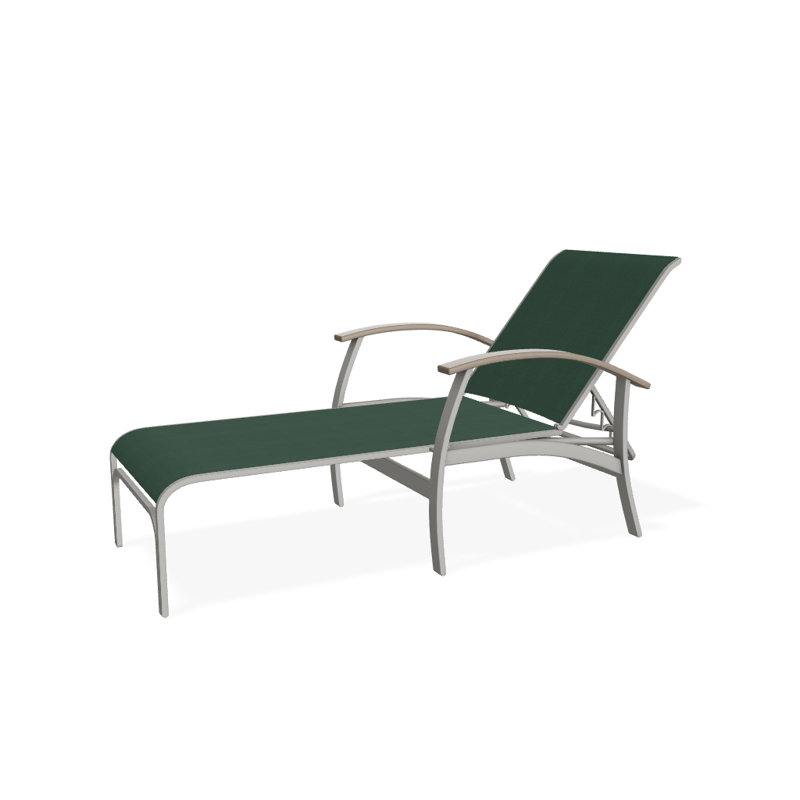 Chaise longue inclinable Askar, Désert P60, Neige texturée, Vert forêt 22D Sunbrella® vert