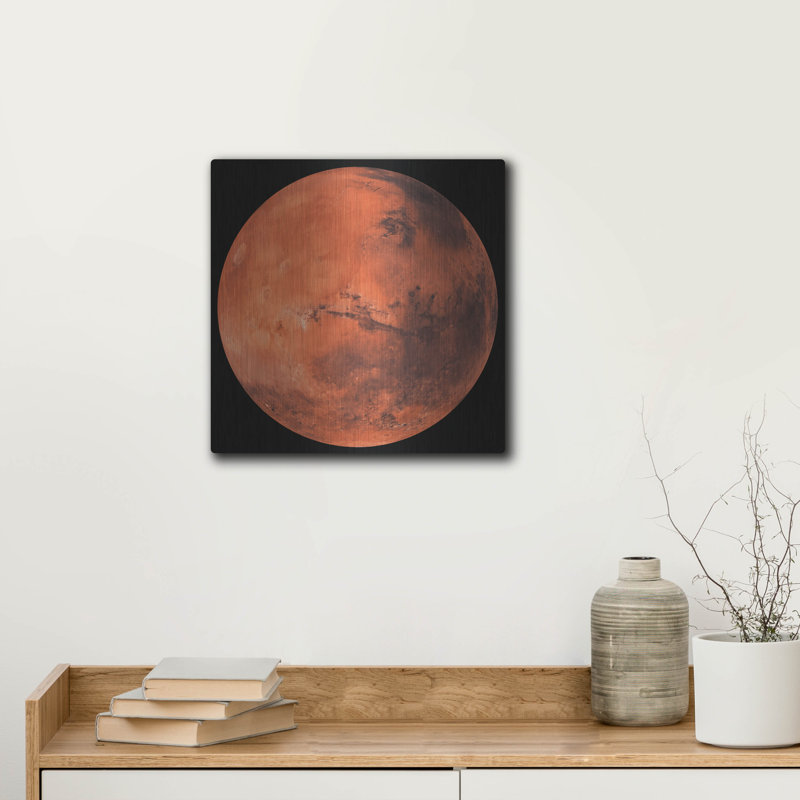 Planète Mars, art mural en métal, H 12 po x l 12 po