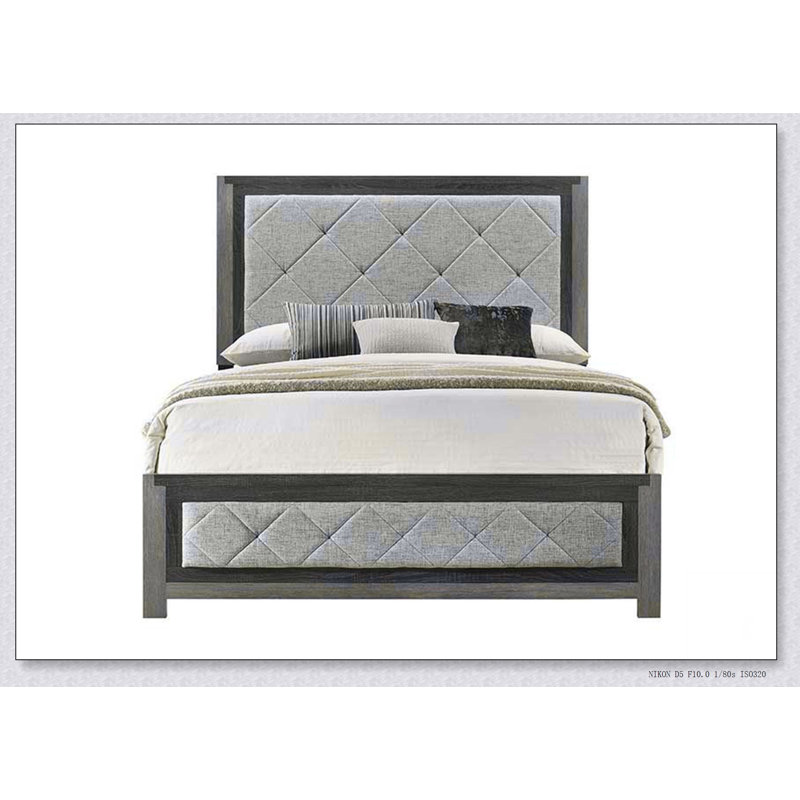 Grand lit en lin Jehoram Grey