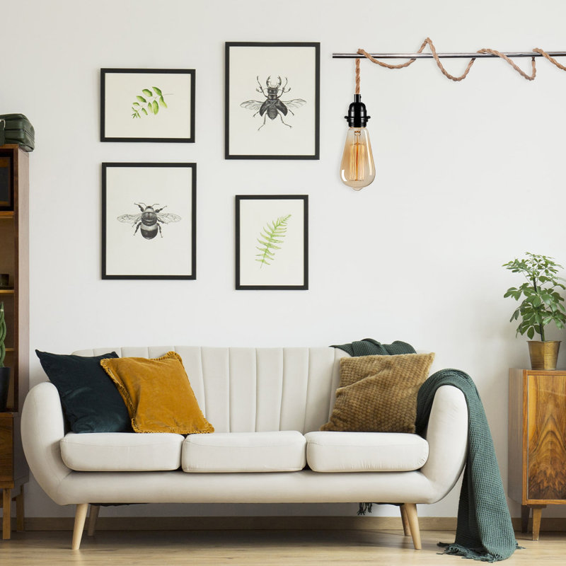 Luminaire suspendu en corde de chanvre rétro E26 Corington