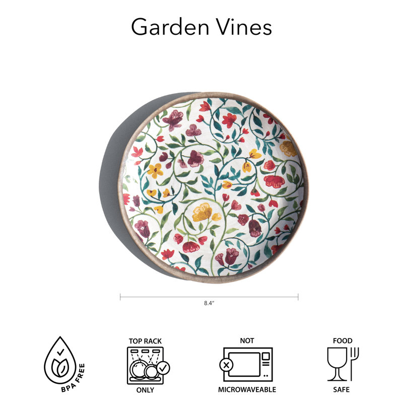 Assiette à salade en mélamine GardenWines NewWave - crème - 8,4 po
