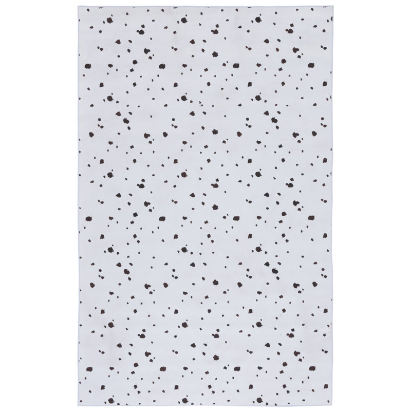 Tapis abstrait ivoire / noir, Rectangle 3 pi x 5 pi