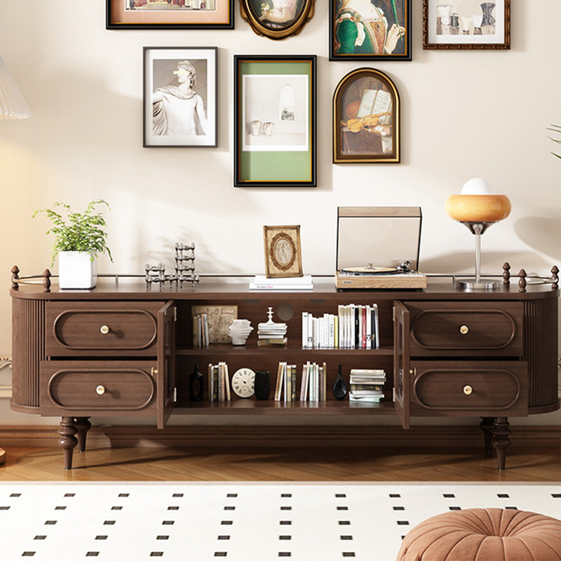 Meuble télé de salon de style français, 70.87", Brun