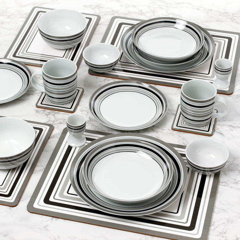 Waterside 56pc Grey Brompton Combo Dinner Set